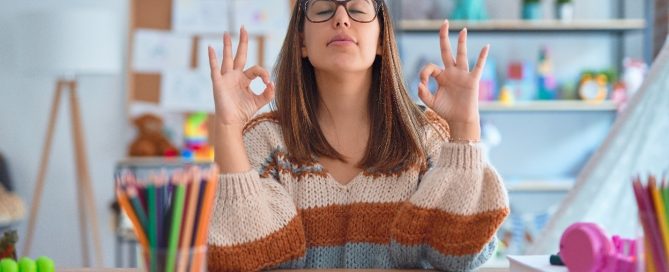 Teacher meditating