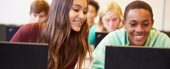 Students using laptops