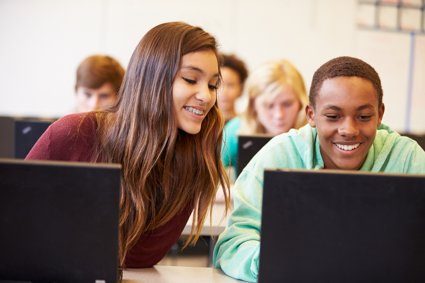 Students using laptops