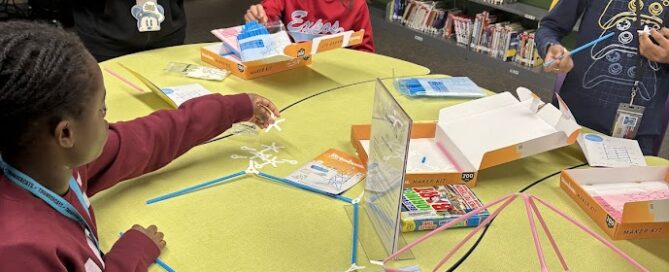 Students constructing domes